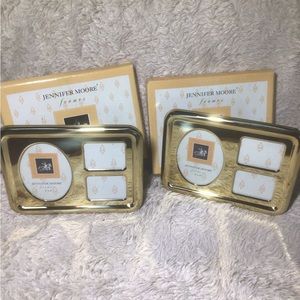 2 Jennifer Moore Brass Metal Photo Picture Frames NEW